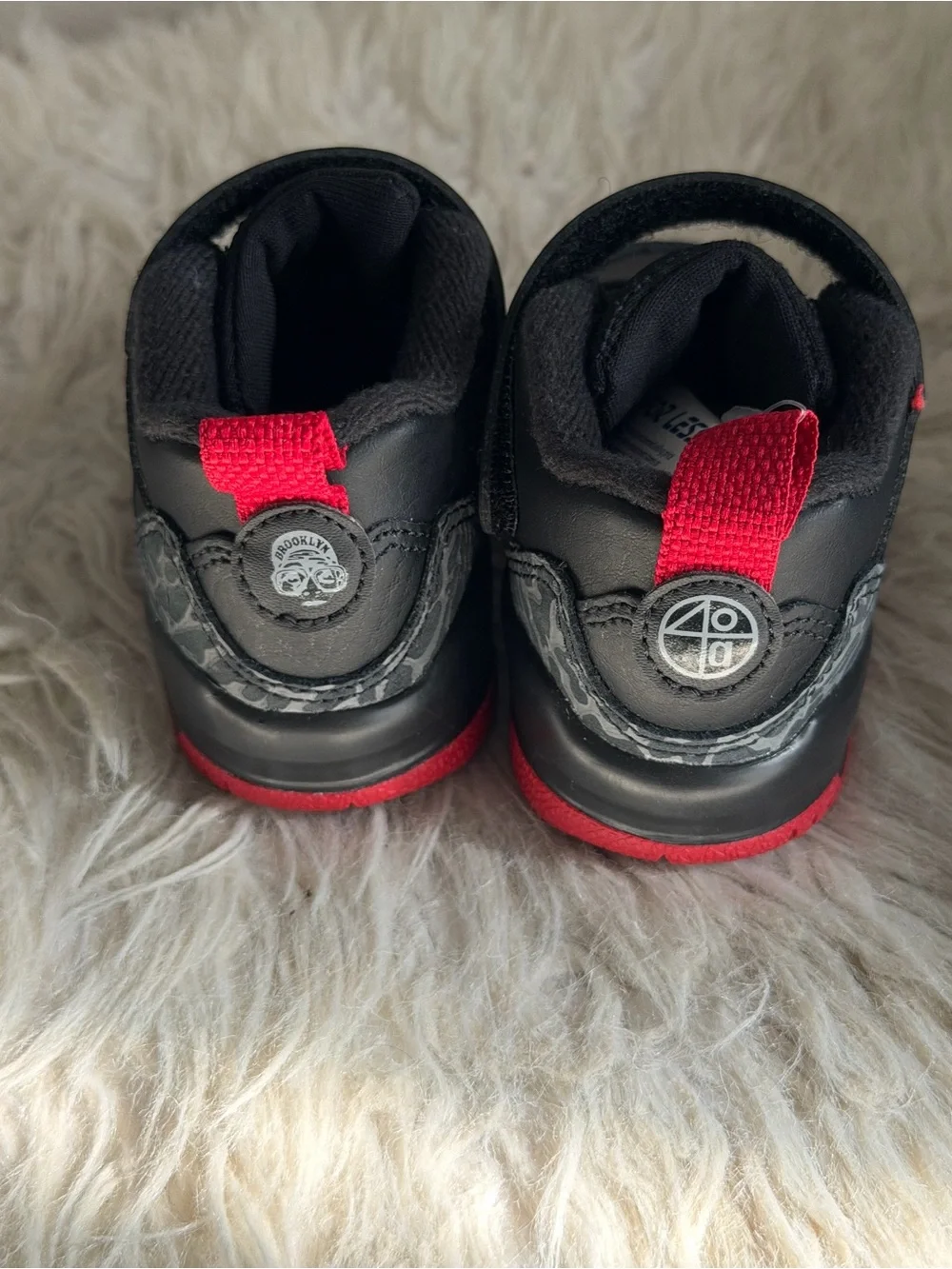 Jordan Toddler Black and Red Velcro Sneakers Size 4